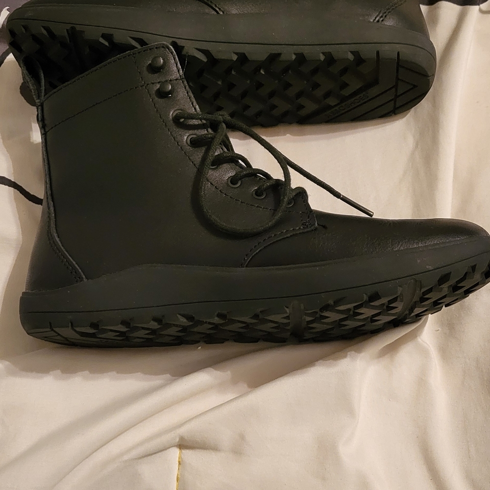 Women's Black Lace Up Boots - Picture 4 of 5